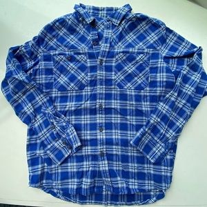 Blue and‎ White Stio Flannel Button Up